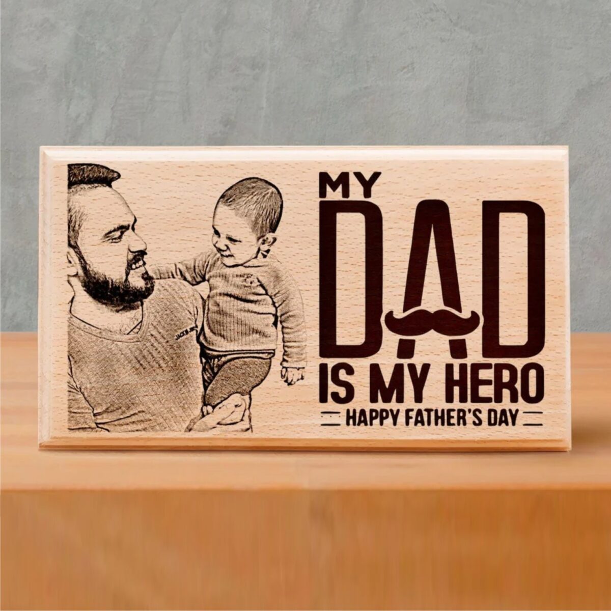 Wooden Engrave Personalized Frame for Dad