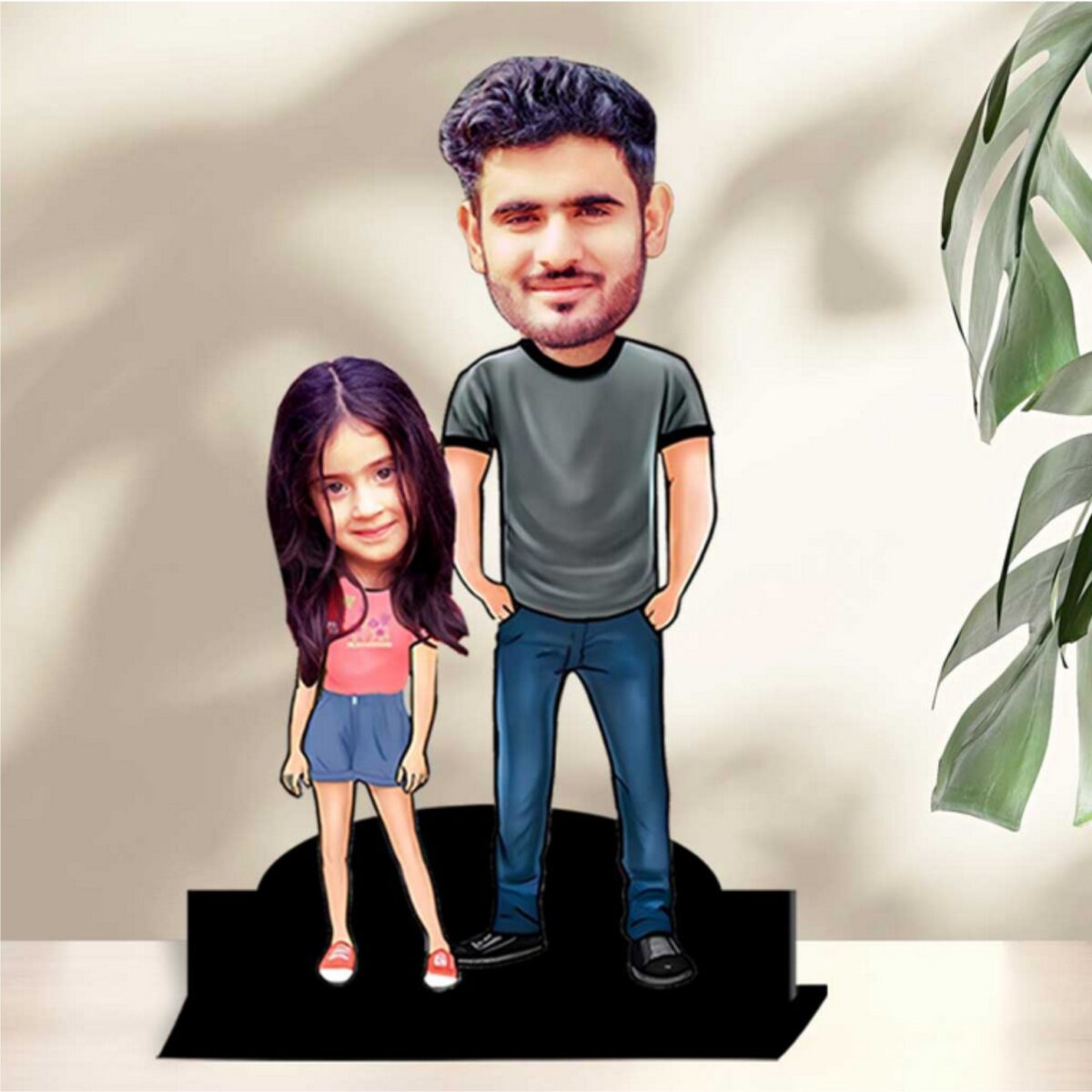 Dad Kid Fun Photo Caricature with Kid