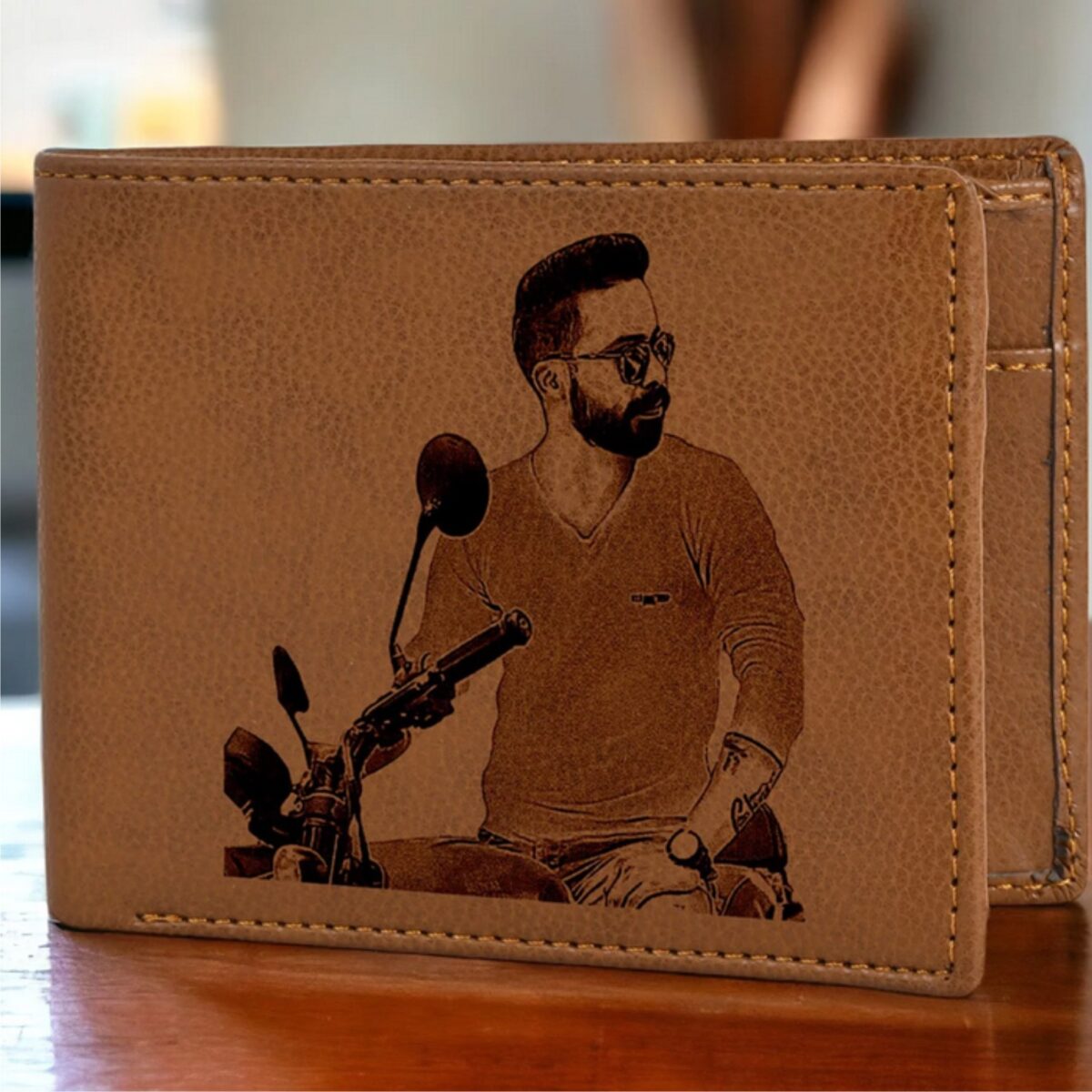 Personalized Photo Wallet for Dad PU Faux Leather