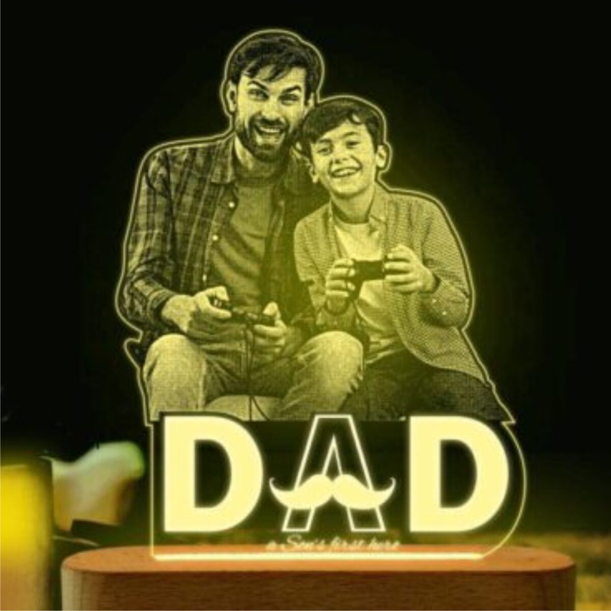 Personalized Photo Cutout Acrylic Lamp 6x9 Inch for DAD