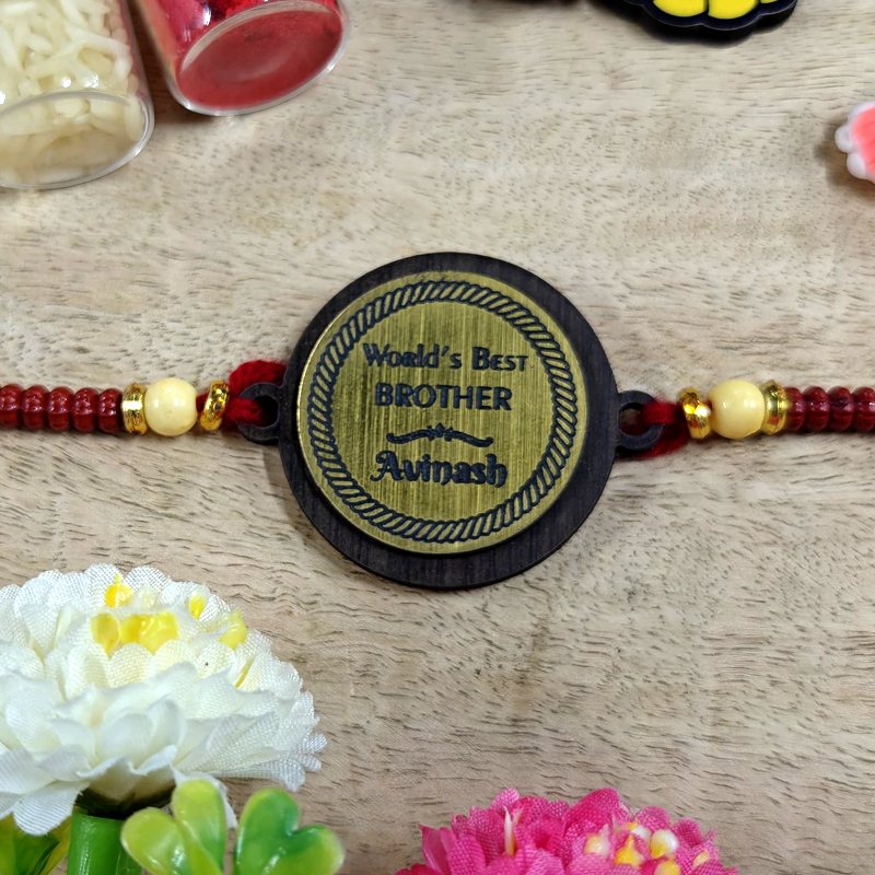 Double Layered Metallic Acrylic Rakhi