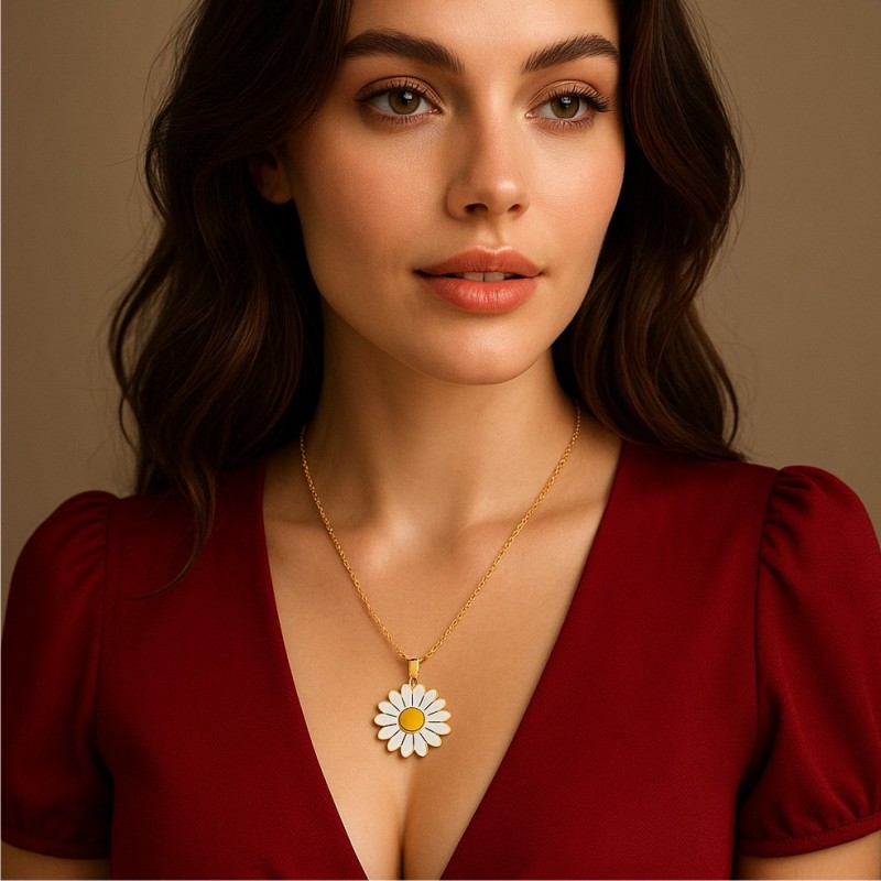 Personalized name Necklace with sunflower design