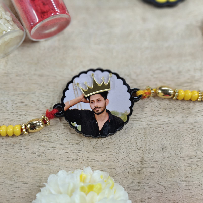 Personalized Acrylic Crown Photo Rakhi