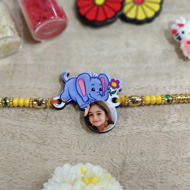 Cute Elephant Photo Rakhi for Kids