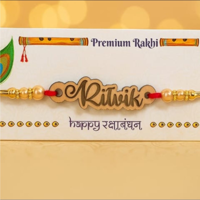 Personalized Wooden Name Rakhi