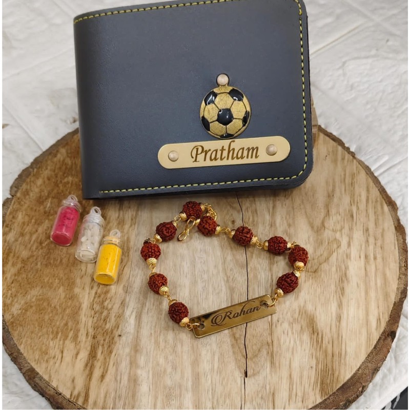 Rudraksh Rakhi with Wallet Combo for Brother