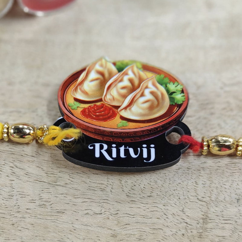 Personalized Food Momo Fridge Magnet Rakhi