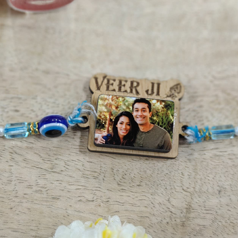 Veer Ji Wooden Rakhi Double Layered