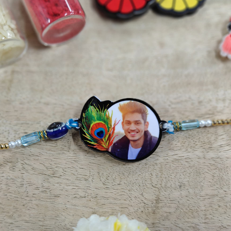 Personalized Colorful Morpankh Rakhi