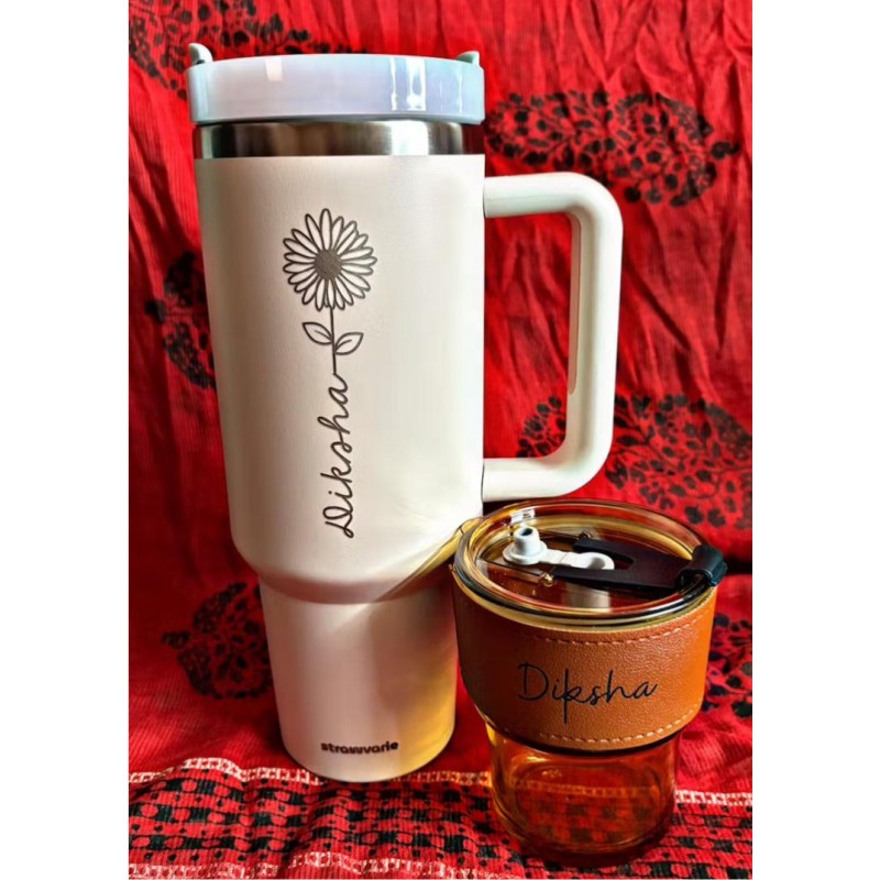 Tumbler and Glass Mug Combo For Sister on Rakshabandhan