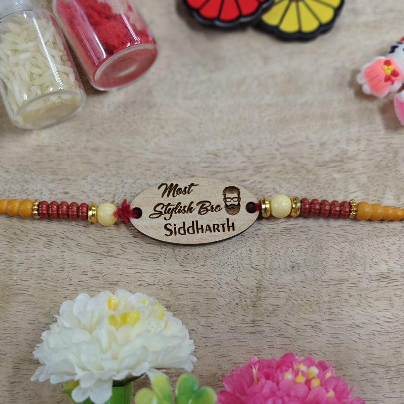 Stylish Bro Wooden Rakhi